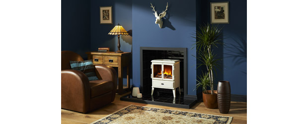The Dimplex Auberry is a traditionally-styled compact electric stove with a modern twist